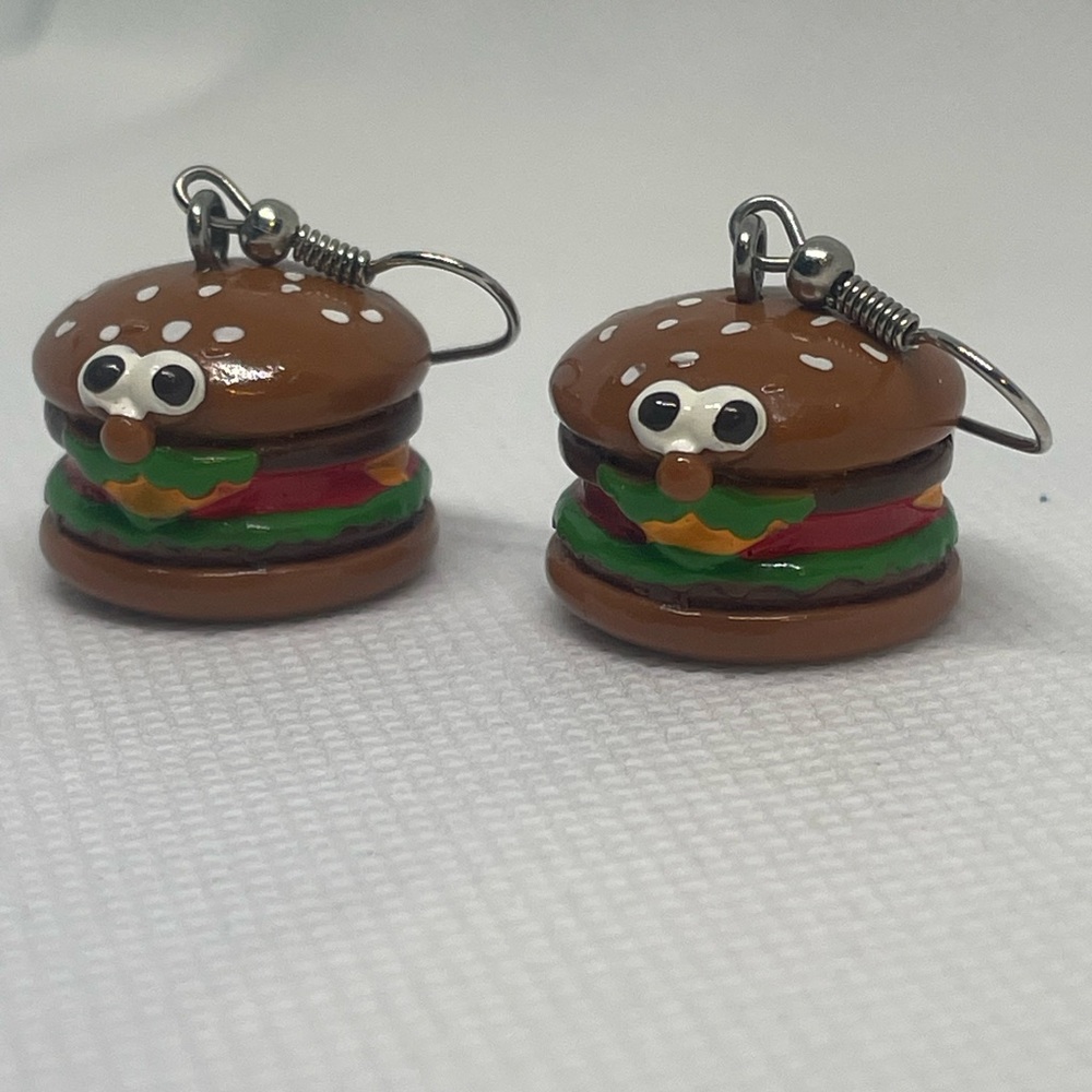 Cheeseburger Earrings - Picture 1 of 2